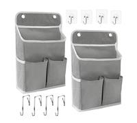 LASAMOLL 2-Pack Hanging Storage Organizer, Over The Door Hanging Bags/Wall Baskets Storage with Pockets for Home, RV, Office and More (2, Grey)