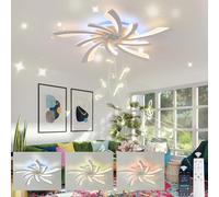 LASANYA Modern Dandelion Ceiling Lights with Bluetooth Speaker, Smart LED Flush Mount Ceiling Lamp with Remote, Dimmable RGB Color Changing Light Fixture for Living Room, Bedroom, Lounge