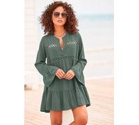 LASCANA A-Line Long Blouse Dark Green