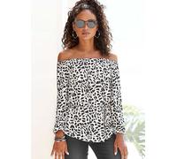 LASCANA Animal Print Carmen Blouse Cream Print