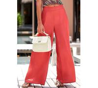 LASCANA Elasticated Waist Wide Leg Trousers Terracotta
