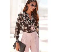 LASCANA Floral Print Chiffon Blouse Black Floral