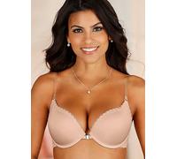 LASCANA Front Close Padded Push Up Bra Natural