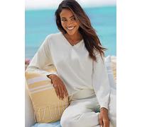 LASCANA Hooded Knitted Sweater Cream