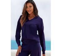 LASCANA Hooded Knitted Sweater Navy