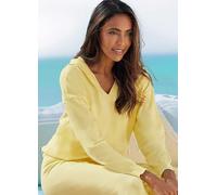 LASCANA Hooded Knitted Sweater Yellow