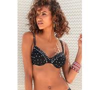 LASCANA 'Leona' Polka Dot Underwired Bikini Top Black/white