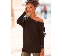 LASCANA Long Knitted Off-Shoulder Sweater Black