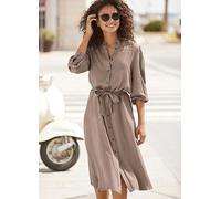 LASCANA Loose Cut Shirt Dress with Tie Belt Bright White