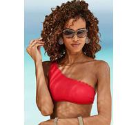 LASCANA One Strap Scalloped Edge Bustier-Bikini Top Red