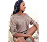 LASCANA Organic Cotton Sweatshirt Light Brown