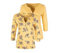 LASCANA Pack of 2 Cropped Sleeve Tops Yellow