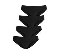 LASCANA Pack of 4 High Leg Briefs Black