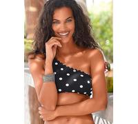 LASCANA Polka Dot Bustier Bikini Top Black Print