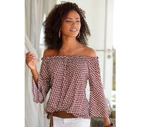 LASCANA Polka Dot Carmen Blouse Red Polka Dot