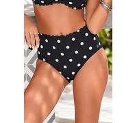 LASCANA Polka Dot High Waisted Bikini Bottoms Black/white