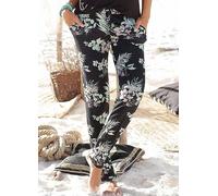 LASCANA Printed Beach Pants Black Floral