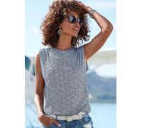 LASCANA Printed Sleeveless Blouse Blue Print