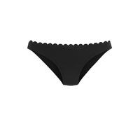 LASCANA Scalloped Edge Classic Bikini Bottoms Black
