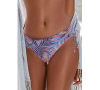 LASCANA Tropical Print Side Tie Bikini Bottoms Blue Print