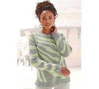 LASCANA Zebra Print Knitted Sweater Grey Pattern