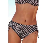 LASCANA Zebra Print Side Tie Detail Bikini Bottoms Black Print