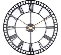 Lascelles London Large Metal Skeleton Wall Clock, Black, 80x80x5