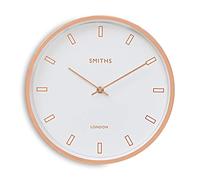 Lascelles London Modern CASE, Smiths DIAL Wall CLOCK-30CM, Aluminum, Rose Gold/White, 30 x 30 x 4.5 cm, SM/FIRECREST/WHT