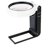 lascivious Magnifying Glass with Light and Stand, Hands Free Handheld 6X 25X Adjustable Folding Magnifier with Led