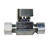 LASCO 06-9279 Straight Stop Quarter Turn Ball Valves 3/8-Inch Compression Inlet X 3/8-Inch Compression Outlet Chrome