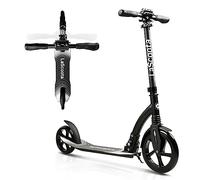 LaScoota Foldable Adult Scooter - Also Great as a Scooter for Kids Ages 8-12 & Teenagers 11-15 - Big 200mm Wheels - Kick Scooters With Shock Absorption - Great Gift - Up to 105kg (Black)