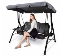 LASDERTV 2 & 3 Seater Garden Swing Canopy Replacement, Anti Heavy Duty Rip Proof Hammock Top Cover (Cover Only)