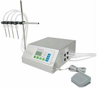 LASDERTV Liquid Filling Machine, Digital Control Bottle Filler Machine, Single/Double/Four Heads Bottle Filler Machine, 110/220V Stainless Steel Filler Machine, for Juice, Water(Silver B)