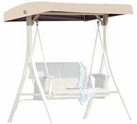 LASDERTV Replacement Canopy for Swing Seat 2 3 Seater Hammock Cover Top Garden Outdoor, Patio Swing Canopy Cover Waterproof Swing Top Cover,Coffee,191x120x18/20cm