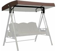 LASDERTV Replacement Canopy for Swing Seat 2 3 Seater Hammock Cover Top Garden Outdoor, Patio Swing Canopy Cover Waterproof Swing Top Cover,Coffee,191x120x18/20cm