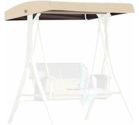 LASDERTV Swing Canopy Replacement Cover, 3 Seater Universal Replacement Canopy for Garden Swing Chair Cover Patio Hammock Cover Top Roof, Waterproof Windproof Anti-UV,Gray,191x120x18/23cm