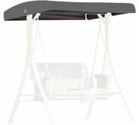 LASDERTV Swing Canopy Replacement Cover, 3 Seater Universal Replacement Canopy for Garden Swing Chair Cover Patio Hammock Cover Top Roof, Waterproof Windproof Anti-UV,Gray,191x120x18/23cm