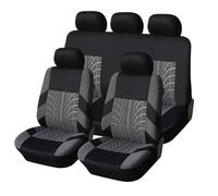 LASDHYC Car 5 Seats Covers Cloth Full Set Split Front Rear Bench Universal SUV Sedan Van Beautiful Interior Decoration(Gray)
