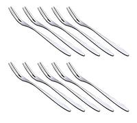 lasenersm 10 PCS Stainless Steel Dessert Forks, 5.1 Inch for Fruit, BBQ, Cocktail, Salad, Party Gathering Supplies