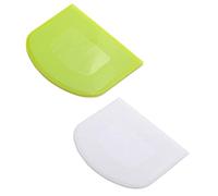 Lasenersm 2-Piece Plastic Dough Scraper, Food-Sculpting Tool, White & Green