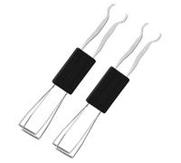 lasenersm 2 Pieces Keycap Remover 2 in 1 Keycap Puller Keyboard Puller Multifunctional Keyboard Removal Tool Keycap Switch Puller Keyboard Switch Puller Steel Wire Keycap Remover Tool(Black)