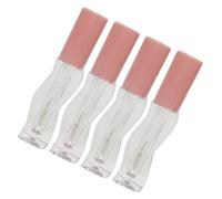 lasenersm 4 Pieces Empty Lip Gloss Tubes Reusable Lip Gloss Containers Wavy Lips Gloss Tube 3 ml Empty Refillable Lips Gloss Bottles Diy Cosmetics Lipstick Containers, Pink