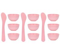 lasenersm 9 Pieces Mini Plastic Facial Mask Mixing Bowl with Stirring Spatula Facemask Bowl Mud Mask Mixing Bowl DIY Skin Care Mixing Tool Kit for Lady Women Home Beauty Salon Use, Pink