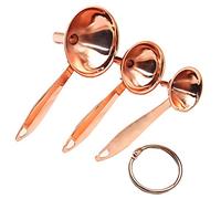 lasenersm Set of 3 Stainless Steel Funnels, Rose-Gold, 3 Sizes for Kitchen, Dishwasher Safe