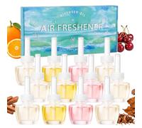 LASENTEUR Citrus Cherry Air Freshener Refills for Air Wick & Glade 12x19ml | Sunshine Citrus, Black Cherry, Sandalwood and Teak Tobacco with fruity, woody,amber,vanilla and spice notes for indoor spaces