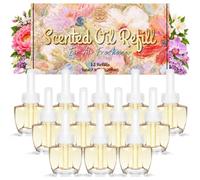 LASENTEUR Floral Plug In Refills Compatible with Air Wick & Glade 12x19ml | Air freshener plug in refills, scented oil with Peony, Jasmine, Orchid and Lilac for floral home fragrance room scents