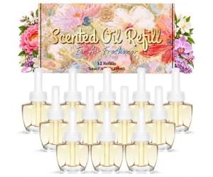 LASENTEUR Floral Plug In Refills Compatible with Air Wick & Glade 12x19ml | Air freshener plug in refills, scented oil with Peony, Jasmine, Orchid and Lilac for floral home fragrance room scents