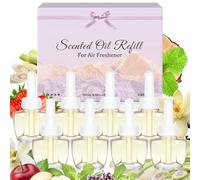 LASENTEUR Plug In Air Freshener Refills 8 Pack with Citronella Mint Jasmine Vanilla Eucalyptus and Patchouli - Compatible with Air Wick and Glade - Home Scent Oil for Bedroom Living Room and Home Offi