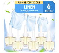 LASENTEUR Plug In Air Fresheners Refills, Compatible with Air Wick & Glade Plug in, Linen Plug in Refills, 6 Packs, Long Lasting Fragrance Refill for Home Bedroom Office