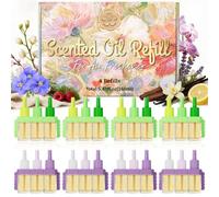 LASENTEUR Plug In Refills Compatible with Febreze 3Volution 8x20ml Set | Six air freshener refills: Linen Orchid, Cherry Raspberry, Lemon Lavender, Sandalwood Jasmine, Black Vanilla, Relaxing Zen
